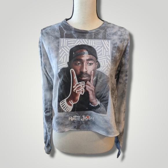 Chemistry Poetic Justice Tupac Tie Dye Crop Shirt Sz M - Picture 1 of 5